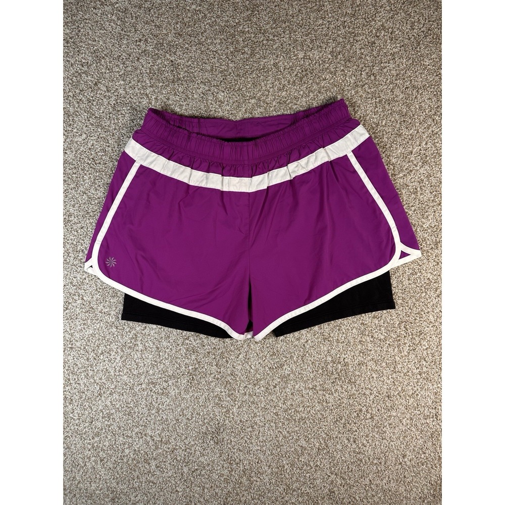 Athleta Hana 2-in-1 Layered‎ Shorts Women's Size S Running Purple Gym Activewear